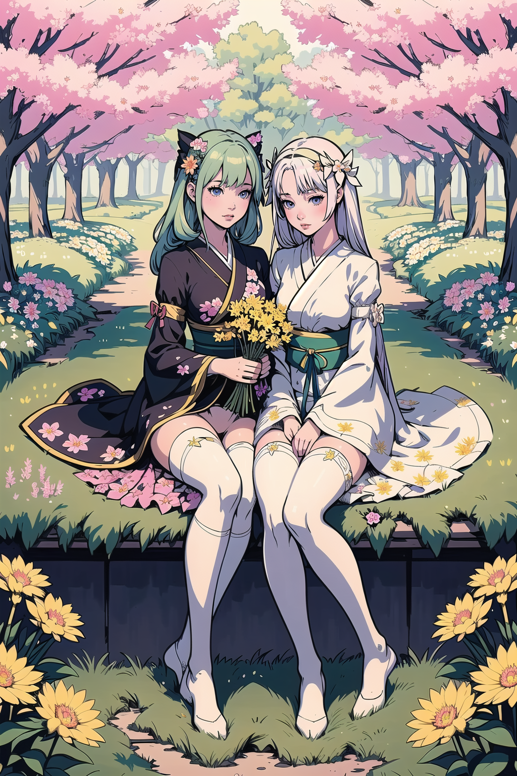 01252-3380233679-2girls, couple, cuddling, (masterpiece, best_quality, ultra-detailed, immaculate_1.3), epic, illustration, 1girl, (flowery Campc.png